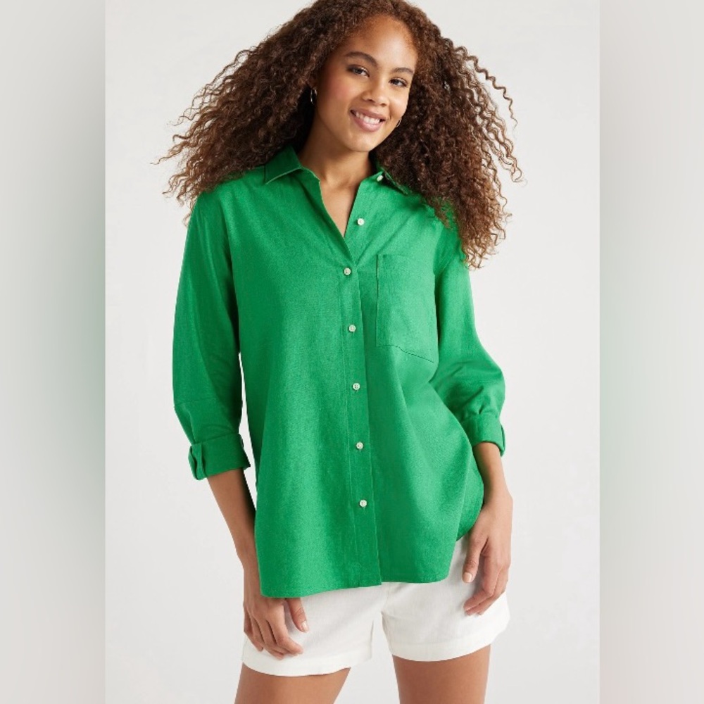 SOLD-Free Assembly Jelly Bean Green Button-Up Shirt - Large - (Retired Style) - Picture 4 of 8